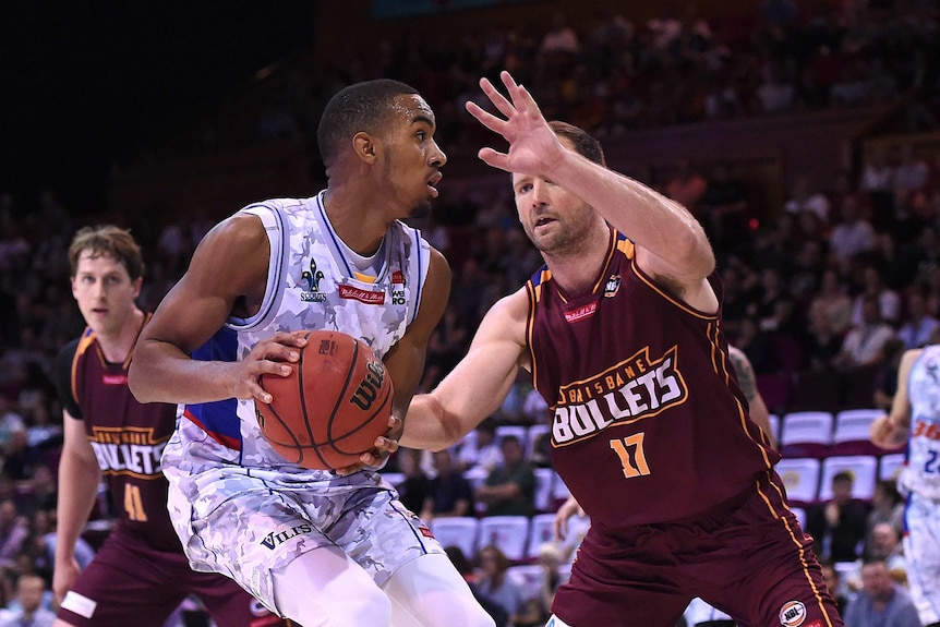 Terrance Ferguson playing for Adelaide against Brisbane.