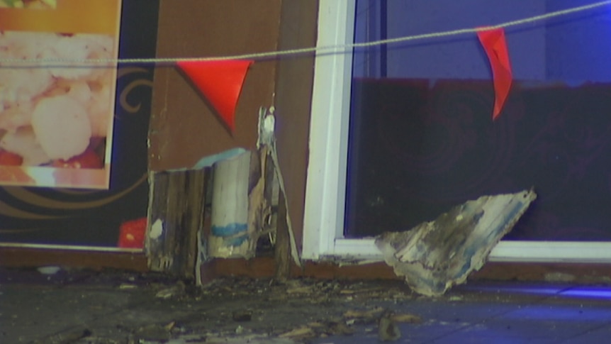 Small explosion blows hole in front wall and rear door of restaurant