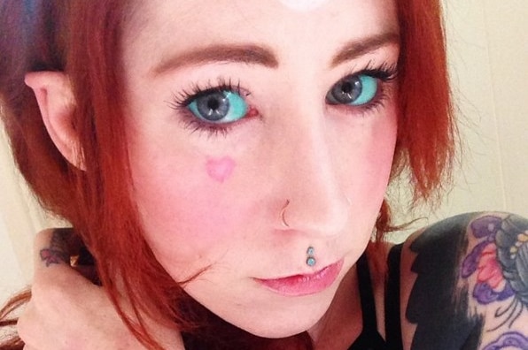 Kylie Garth has had her eyeballs tattooed