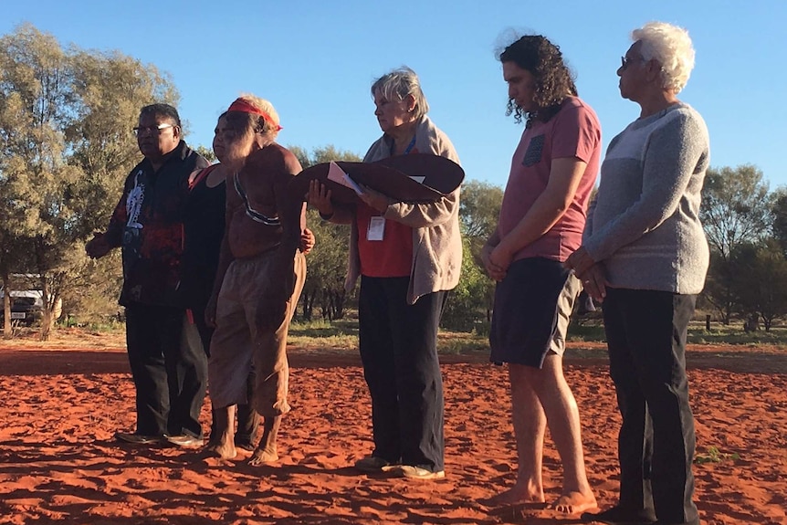 Five people read the statement in Uluru.