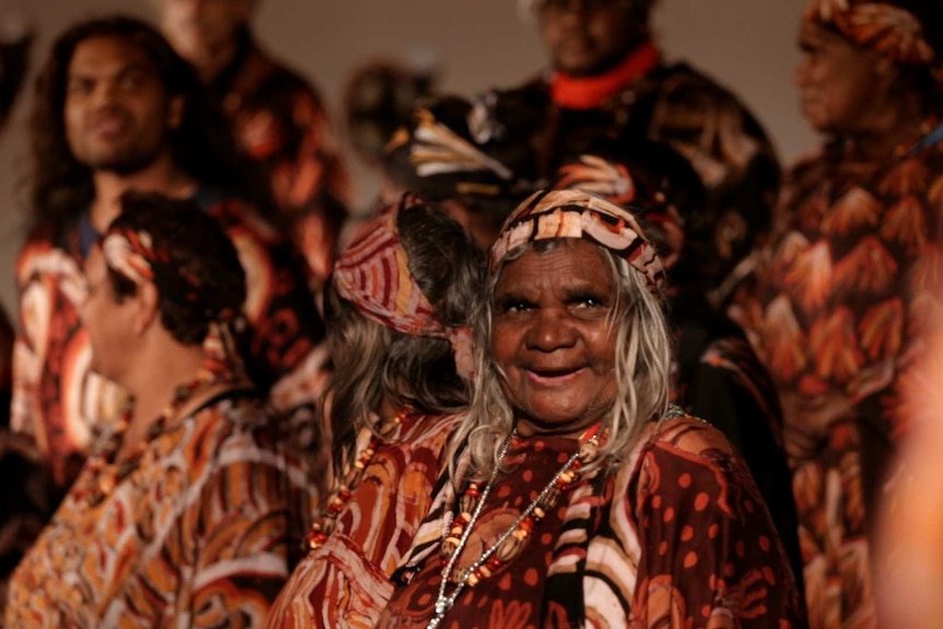 Daphne Puntjina with the choir