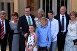 Mark McGowan and family after being sworn in as WA's 30th Premier.