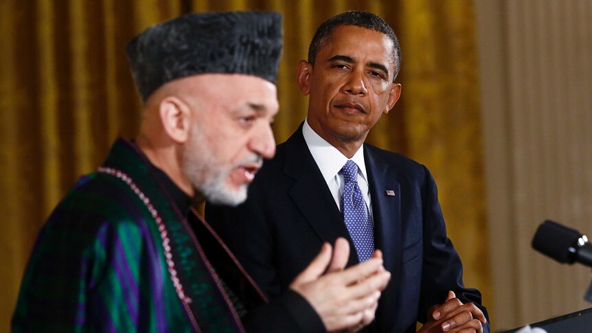 Obama hosts Karzai in Washington (File)