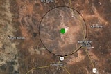 A map of the area affected by Monday morning's earthquake near Kalgoorlie.