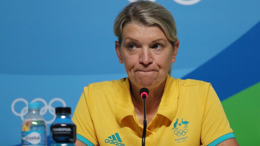 Kitty Chiller appears anxious at a press conference in Rio.
