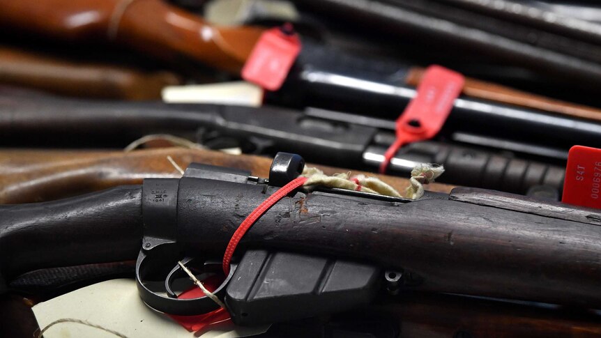 Firearms displayed, gun amnesty, weapons generic image.
