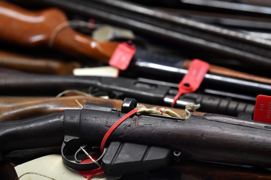 Firearms displayed, gun amnesty, weapons generic image.