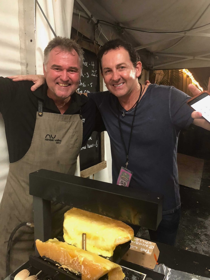 Cheesemaker Paul Wilson with country star Lee Kernaghan.