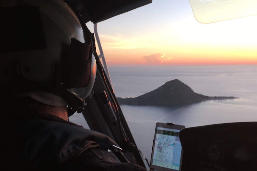 Paramedic David Cameron on his way to Murray Island.