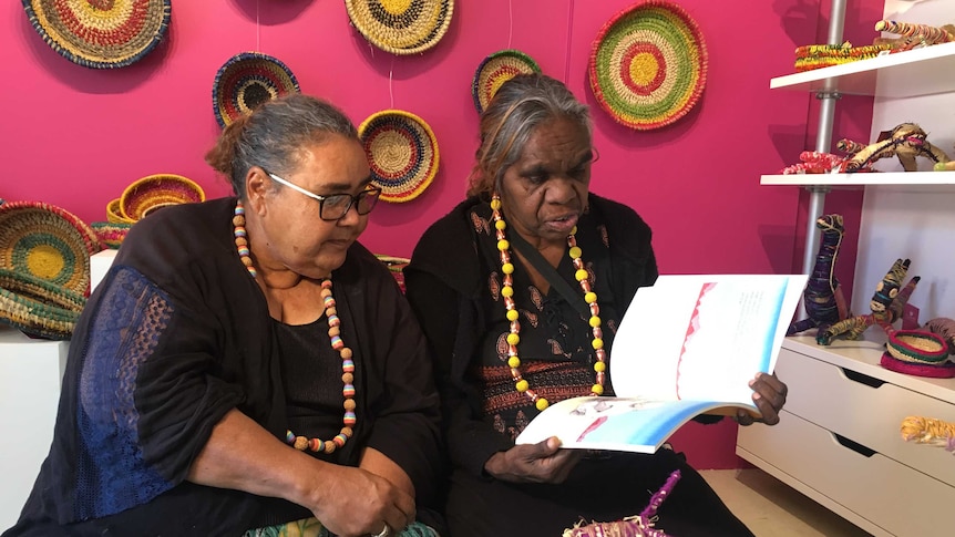 Tjulpu and Walpa authors Margaret Smith and Rene Kulitja read through their new book.