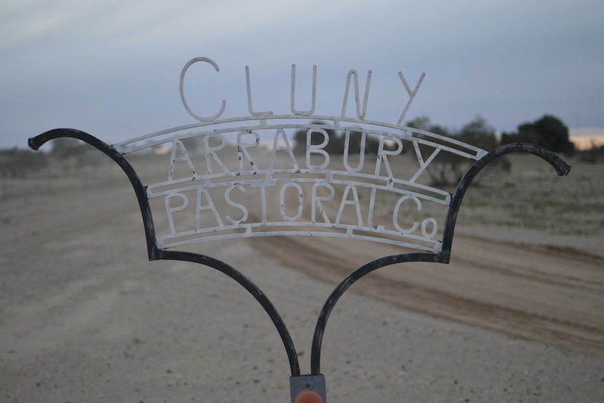 Arrabury Pastoral's station sign for Cluny near Bedourie.