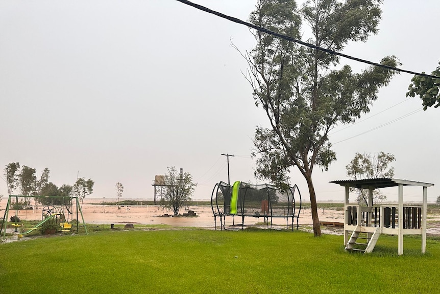 Floodwater at an outback station