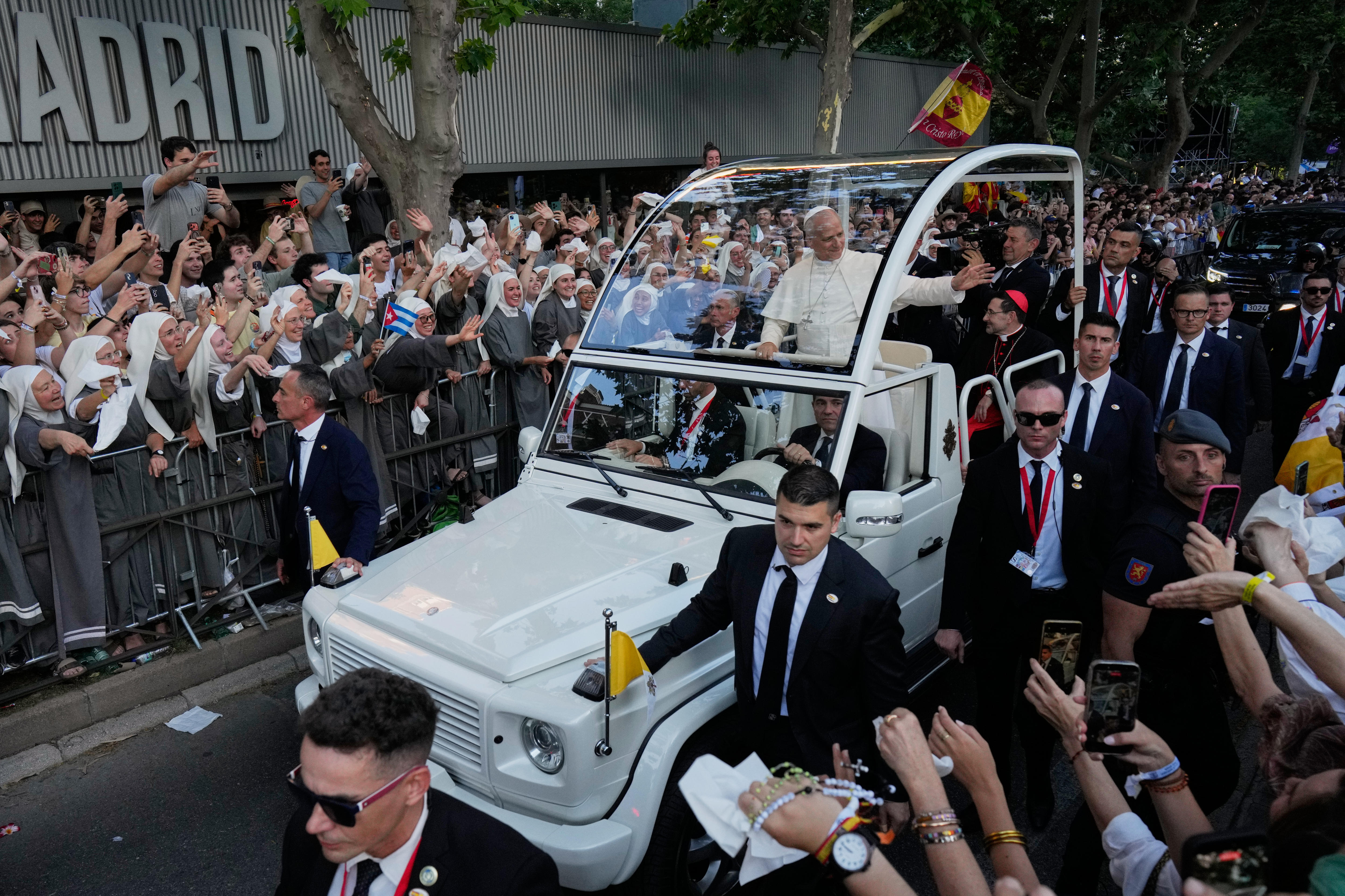 Pope competes with Bad Bunny in Spain, urges leaders to reject polarisation