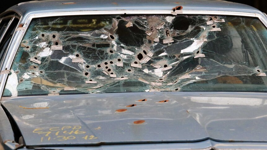 Cleveland car riddled with bulletholes