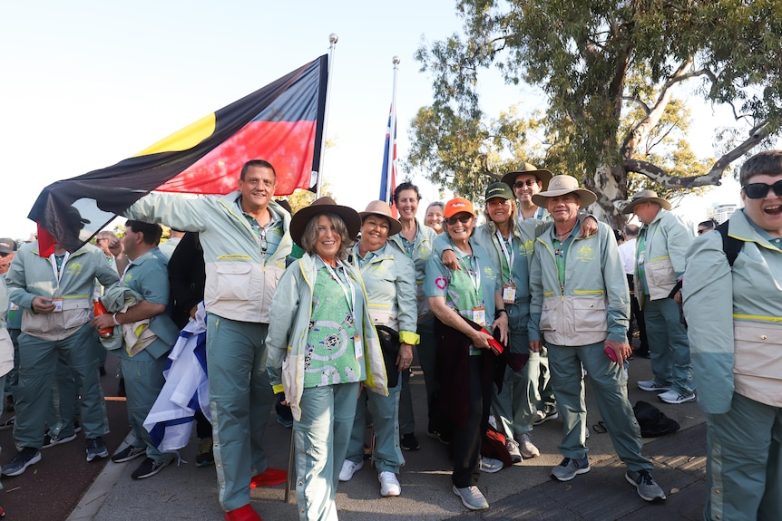 Athletes wearing the Australian uniform at the World Transplant Games