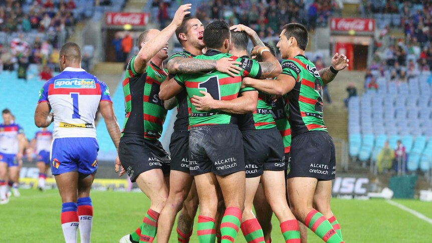 Bunnies celebrate try against Knights
