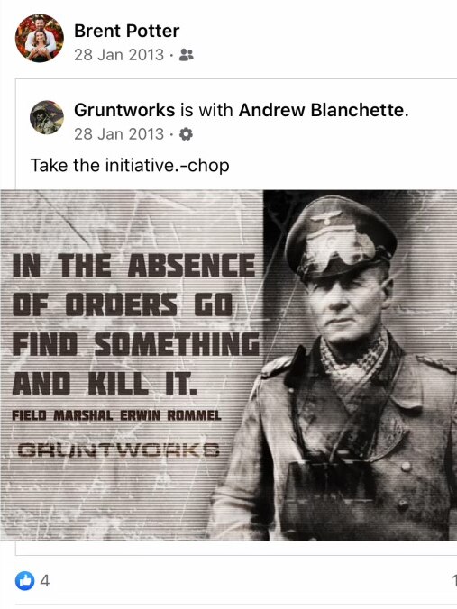 a meme of a nazi encouraging killing