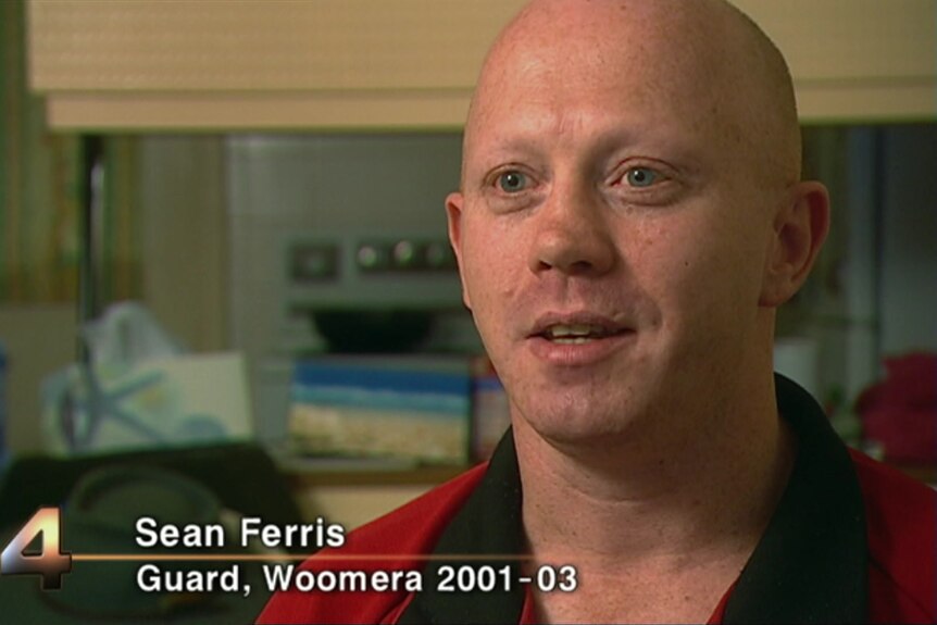A screen grab showing a man during an interview by ABC's Four Corners.