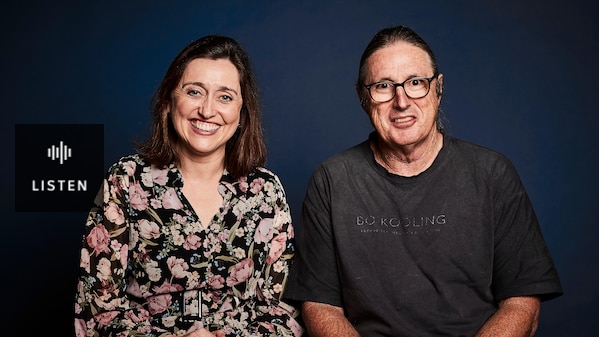 claire nichols on left, tim winton on right, both sidding down. Has Audio.