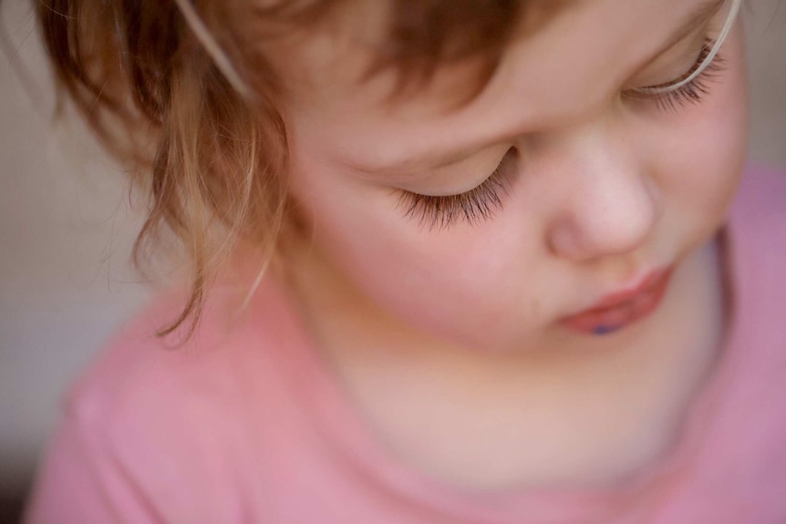 Closeup of a young girl's face