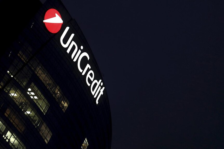 The headquarters of UniCredit bank in Milan