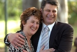 Victorian State Premier Steve Bracks with wife Terry after announcing his retirement from politics.