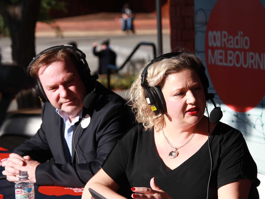 Victoria's Health Minister Jill Hennessy and local doctor Marcus Watson.