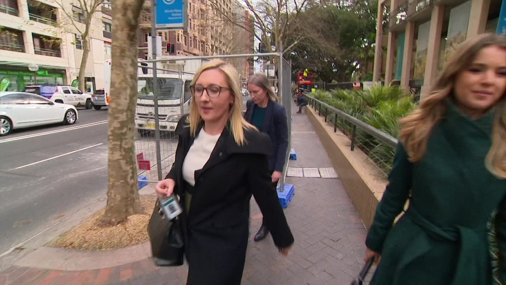 A woman walking on the street