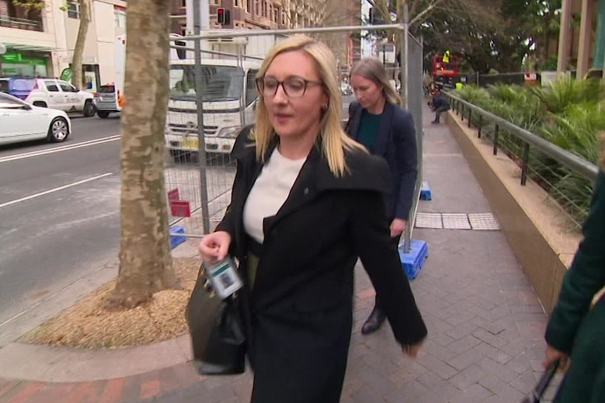 A woman walking on the street