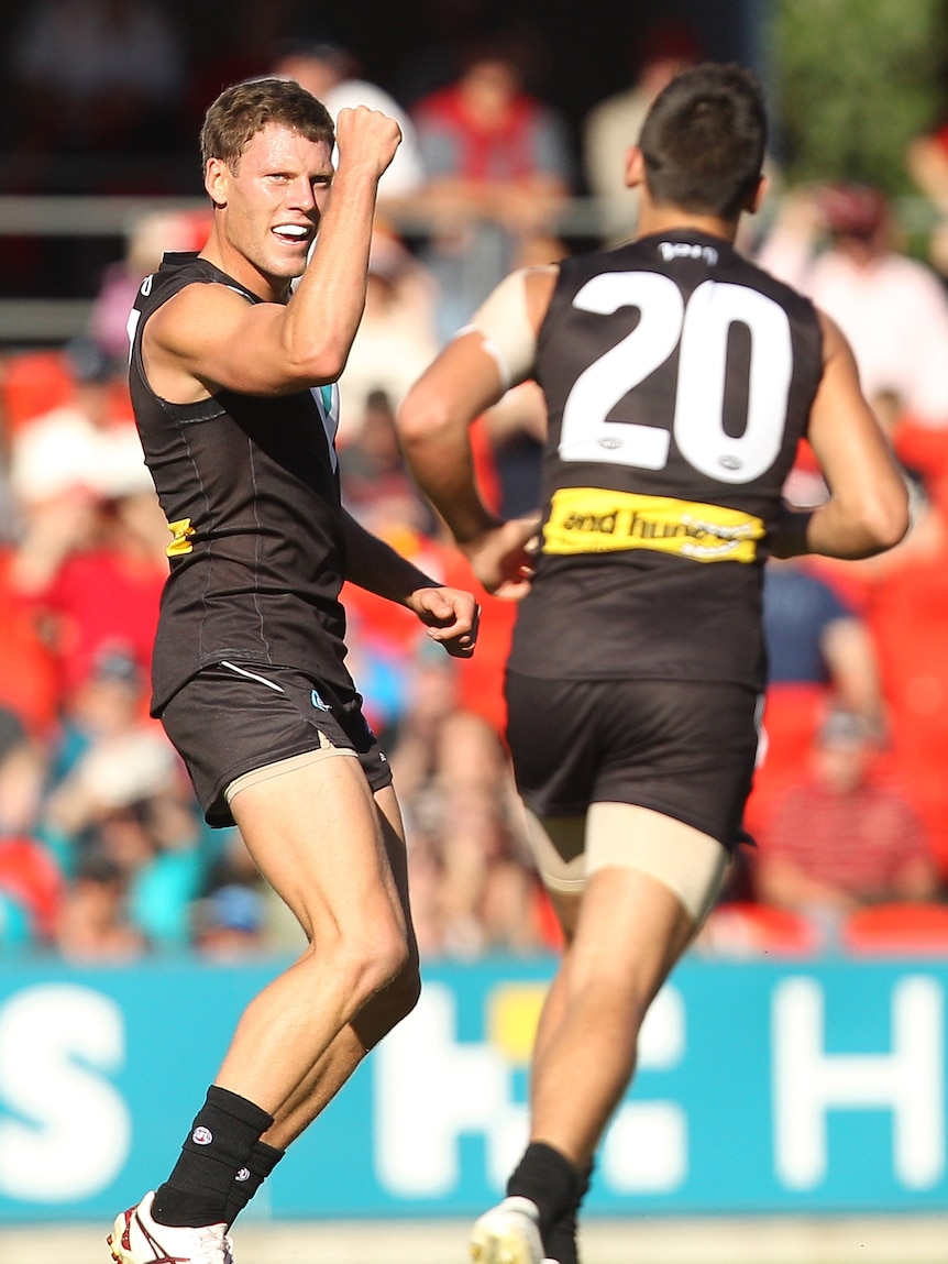 Brad Ebert's 29 touches and two goals helped the Power blow away the Suns.