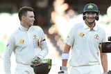 Peter Handscomb and Matt Renshaw walk off after win over Proteas