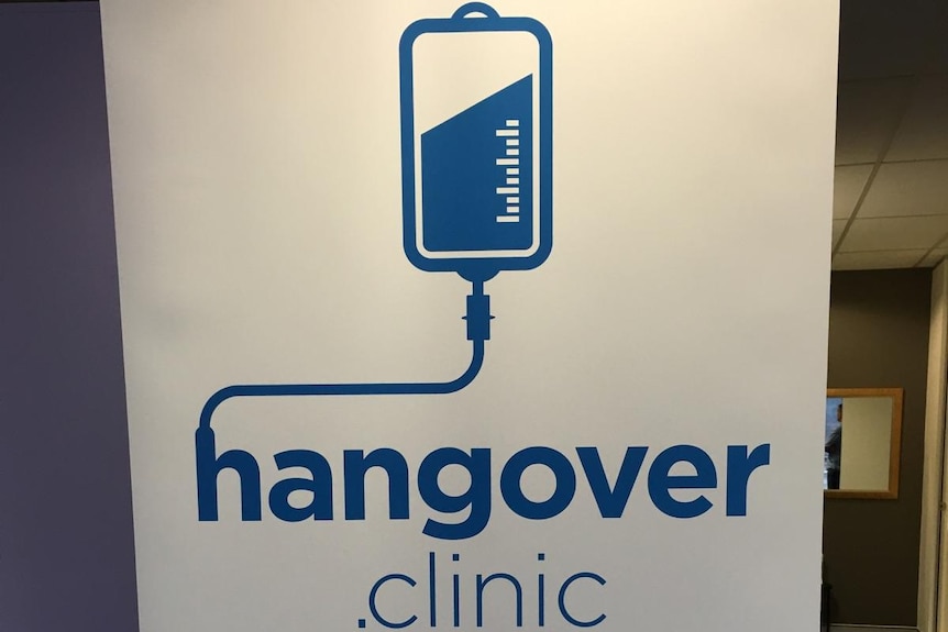 Sydney hangover clinic sign