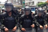 Thai military line up in Bangkok as protests continue against coup
