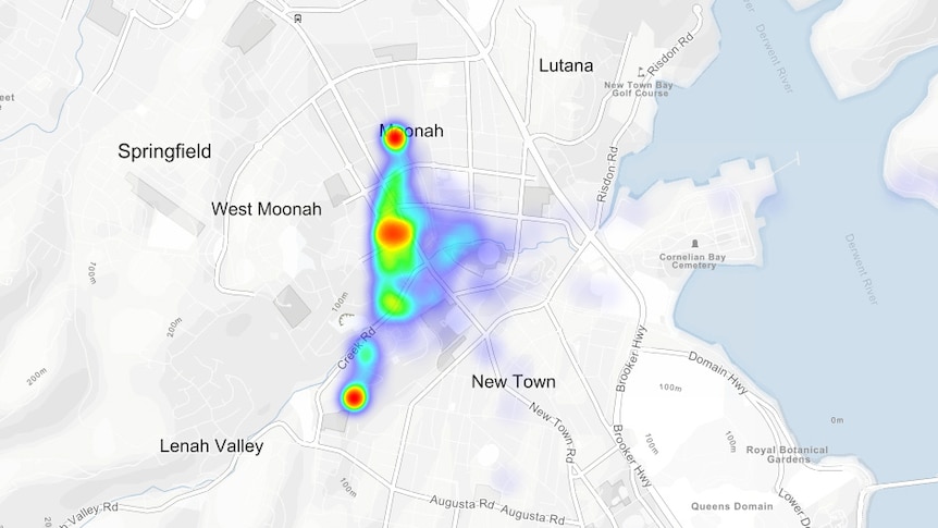 Heatmap of Will's activity in Hobart