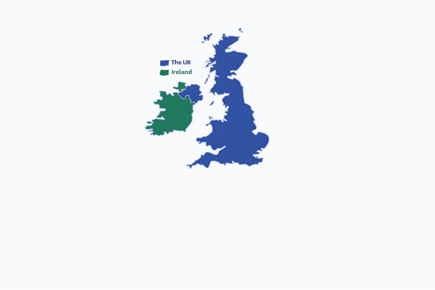A map shows the border between Ireland and the UK.