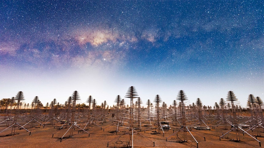 A 20-second exposure showing the Milky Way overhead the AAVS station.