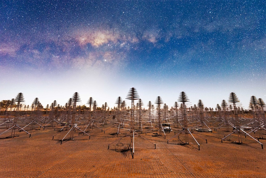 A 20-second exposure showing the Milky Way overhead the AAVS station.