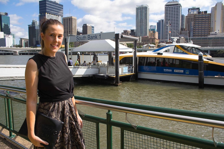 Brisbane commuter Lauren Kenny boards the City Cat, January, 2015