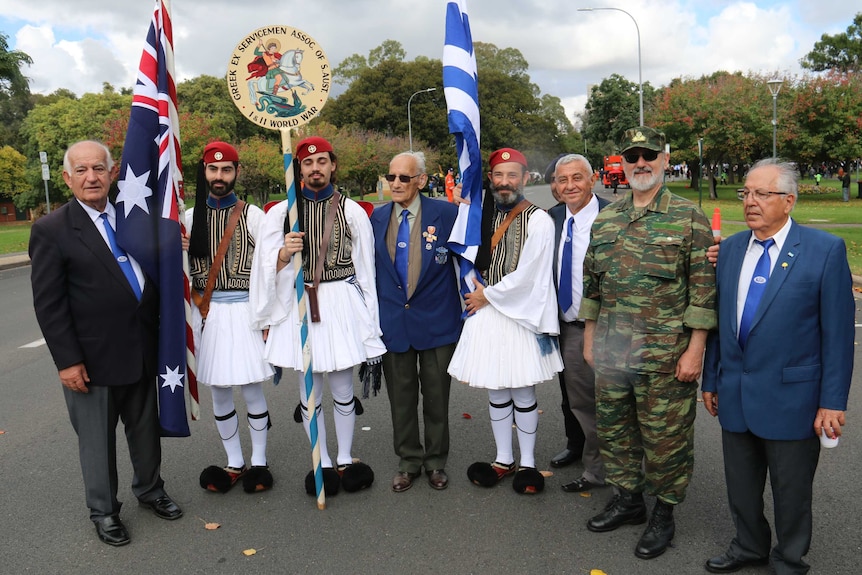 Greek army veterans joined Adelaide Anzac Day march.