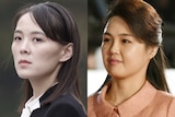 A composite image of Kim Yo-jong and Ri Sol-ju
