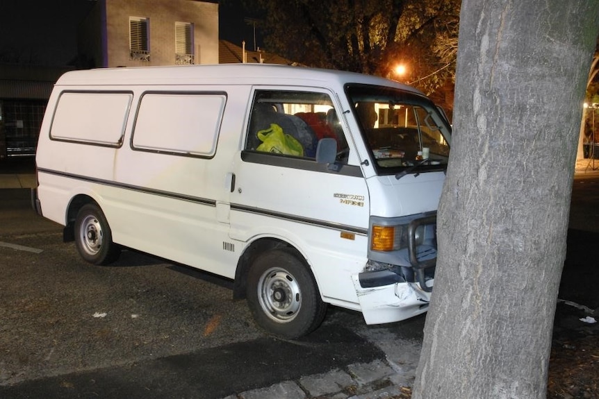 The white van in which detectives believe Tracey Connelly was killed by a client.