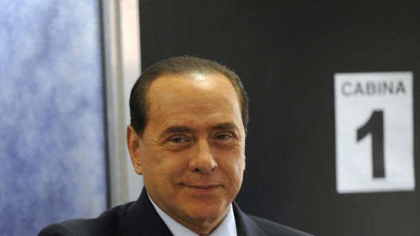 Mr Berlusconi casts his ballot at a polling station in Milan on April 13, 2008.
