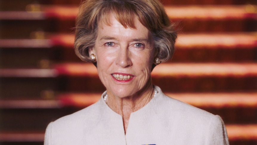 The late Patricia Gould, with OAM pinned to her white jacket.