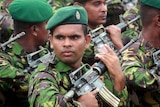 Practise ahead of Victory Day parade in Colombo, Sri Lanka.