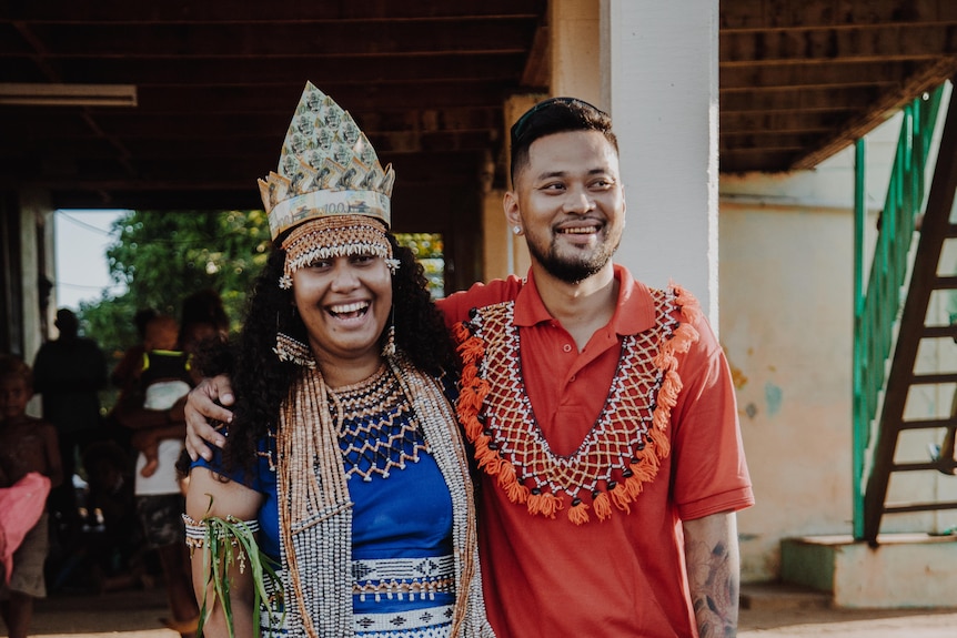 Girls Solomon Islands Handmade Traditional Costumes Editorial