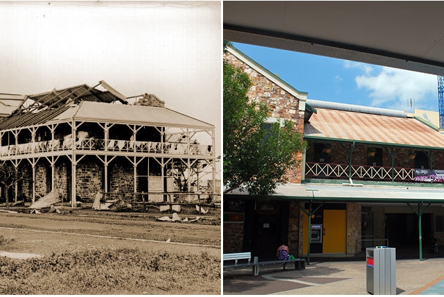 Victoria Hotel in 1897 and in present day