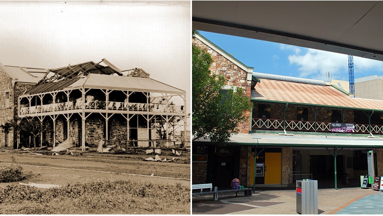 Victoria Hotel in 1897 and in present day