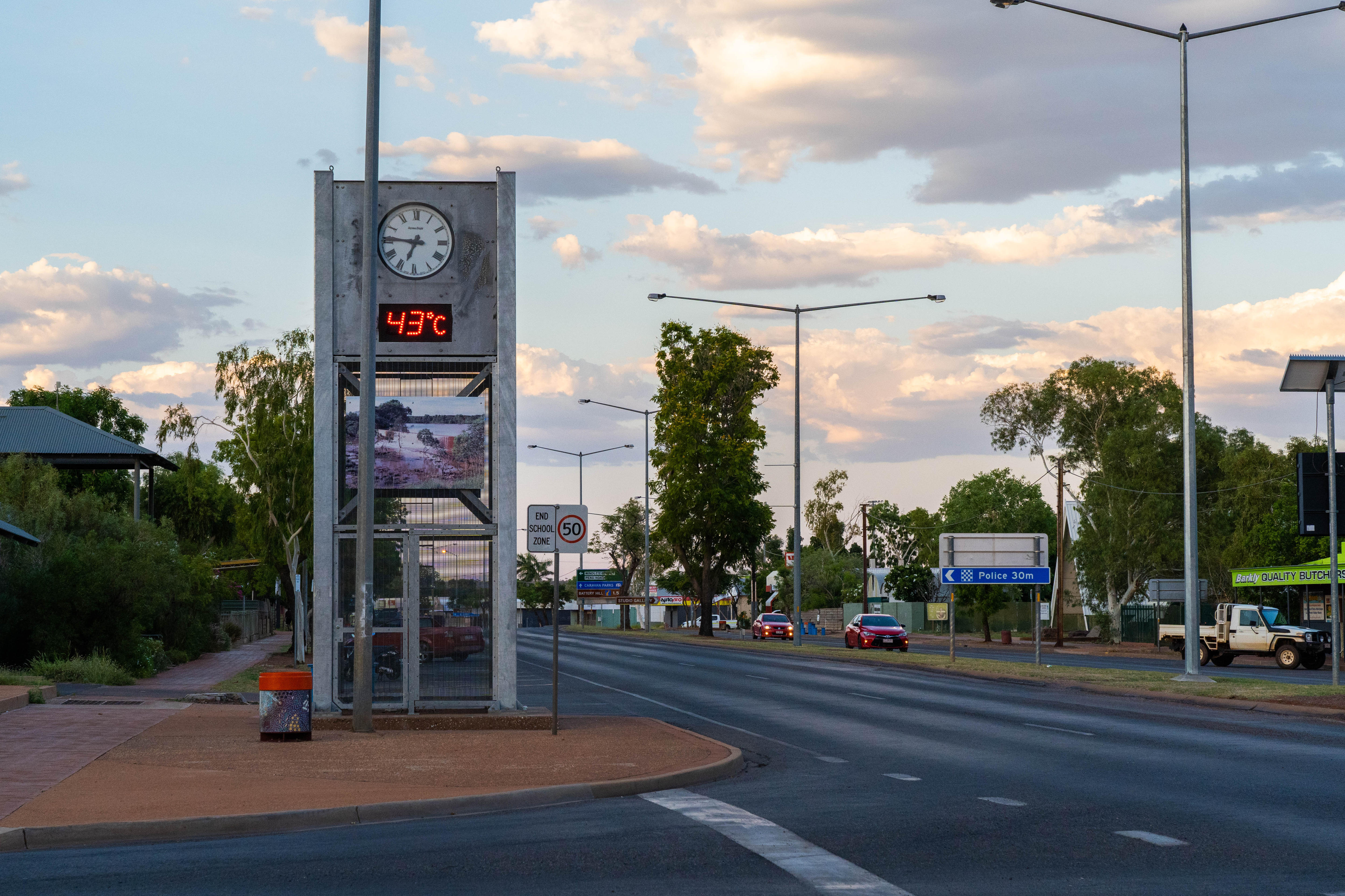 The main street of the town of Tennant Creek. 