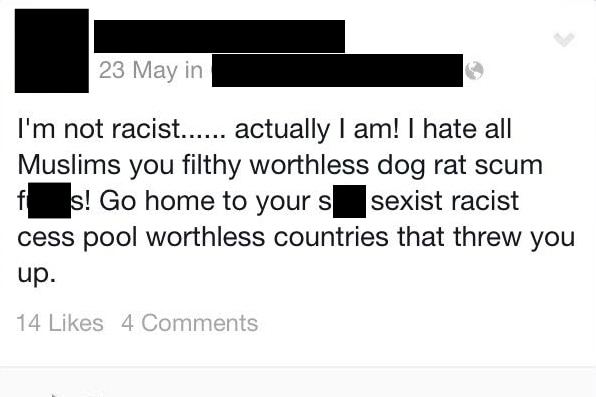 Racist Facebook comment