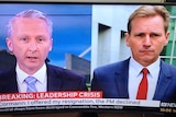 Screen shot of Jennett and Probyn on air during crisis.